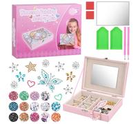 JIZZU Cadeaux pour filles de 5 à 12 ans, peinture diamant créative, boîte à bijoux, kit de bricolage, mandalas, cadeau d'anniversaire créatif