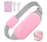 JIZZU Ceinture Menstruelle Chauffante Electrique avec Portable PowerBank, Coussin Massant Chauffant de 3 Niveaux Température 3 Modes de Massage, Cadeau pour les Femmes (Rose)
