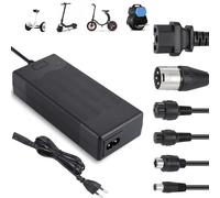 JIZZU Chargeur Trotinette Electrique, 42V 2A Chargeur Adaptateur Velo Electrique, Universel Chargeur de Batterie avec 6 Connecteurs, Chargeur de Scooter Planche à Dérive, Xiaomi M365/Pro 2