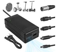 JIZZU Chargeur Trotinette Electrique, 42V 3A, avec 5 Connecteurs | AC Adaptateur Hoverboard, Universel Chargeur de Batterie, pour Scooters Électriques, Scooter de Équilibre, Planche à Dériver