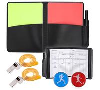 JIZZU Kit Carton Arbitre de Football, 2 Métal Sifflet Arbitre Cartes Rouges et Jaunes Arbitre avec Sélecteurs et Crayon, Carnet de Scores pour Football Basketball Scolaires Sports Jeu