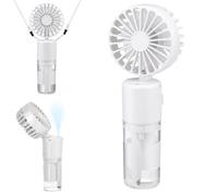 JIZZU Mini Brumisateur Portatif, 4000mAh Ventilateur Main USB Rechargeable [5-21 Heures de Travail], 4 Vitesses, Silencieux Pliable pour Extérieur, Voyage, Blanc