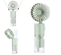 JIZZU Mini Ventilateur Brumisateur Portatif 4000mAh à Main USB Rechargeable [5-21Heures de Travail], 4 Vitesses, Pliable Silencieux pour Extérieur, Voyage, Vert