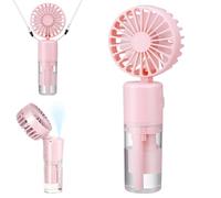 JIZZU Ventilateur portable avec brume d'eau - 4000 mAh - Mini ventilateur portatif rechargeable à 4 vitesses USB - Ventilateur de brume de refroidissement alimenté par batterie pour bureau, voyage
