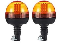 JJ 2 pcs Gyrophares LED Orange 12V - 24V Homologué E9 R65 Support Flexible Rotatif 3 Fonctions De Flash Pour Camion Tracteur Fourgon