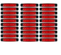 JJ 30 Pcs Feux de Gabarit 6 LED SMD Marqueur Position Arrière 24V Rouge pour Camion Caravane Châssis Remorque Van Bus