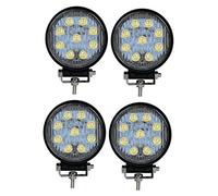 JJ 4x 27W LED Phares De Travail Projecteur Supplementaire Rond 11.5cm 12V-24V Blanc 6000K Pour Voiture Bateau Camion 4x4 Vtt Hors Route Vehicules Agricoles