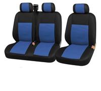 JJ Ensemble de Housses de Siège Avant 2+1 Couvre-Sieges Bleu - Noir Universelles pour Vehicules Utilitaires Bus Van Fourgon Camionnette Tissu Polyester de Haute Qualitè