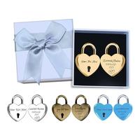 JJ GRADGOWN Cadenas d'amour Personnalisé avec ravure Personnalisée, 3 Tailles, pour Cadeaux de Couple, Souvenirs de Voyage et Décoration, Convient aux Amoureux et aux Collectionneurs