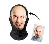 JJ GRADGOWN Masque de portrait personnalisé, masque de phtot/texte/logo imprimé personnalisé, coiffe de comédie pour adultes pour fêtes de vacances et jeux de rôle