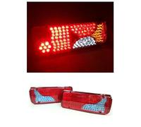 JJ Paire de 2 12V Bloc Feux Arrière 120 LED Universel 6 Fonctions pour Remorque Camion Fourgon Caravane