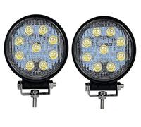 JJ Paire Phares De Travail LED 27W Projecteurs LED Ronds 9 Led Blanc 6000K Voiture Profond Pour 4x4 Hours Route Camion Bateau Vehicules Agricoles Tracteur Poids Lourd