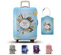 JJ PRIME - Housse de valise avec étiquette de bagage | Protection de bagage | Housse de protection de valise avec fermeture éclair - Housse de protection pour bagages, XL, Moderne