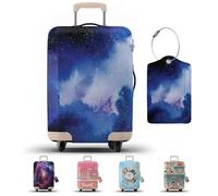 JJ PRIME - Housse de valise avec étiquette de bagage | Protection de bagage | Housse de protection de valise avec fermeture éclair - Housse de protection pour bagages, Blue Galaxy., XL, Moderne