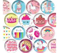 JJ PRIME - Lot de 16 aimants de réfrigérateur mignons | Aimant rond pour réfrigérateur | Mini accessoires de réfrigérateur | Aimants mignons | Petits aimants pour tableau blanc, bureau, cuisine et