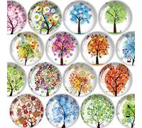 JJ Prime - Lot de 16 aimants Ronds pour réfrigérateur | Mini Accessoires de réfrigérateur | Petits aimants pour Tableau Blanc, Bureau, Cuisine et école (Arbre de Vie)