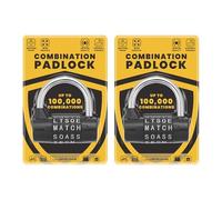 JJ PRIME - Lot de 2 cadenas à combinaison à 5 lettres, résistant aux intempéries, robuste pour casier de gym, portail, clôture, école, boîte à outils, moraillon - Noir, 7 mm