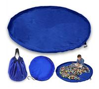 JJ Prime - Sac de Rangement pour Jouets | Grand Tapis de Sac | Organiseur de Jouets Pliable pour Enfants | Sac à Cordon de Serrage | Idées de Rangement pour Nettoyage Rapide (150 cm, Bleu)
