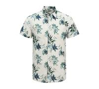 JJ Rebel Chemise 'JREBBASTIAN' bleu clair / pétrole / vert foncé / blanc, Taille M