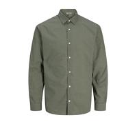 JJ Rebel Chemise 'JREBGAVIN' olive / blanc, Taille S