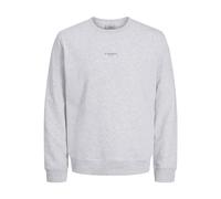 JJ REBEL Crew Neck Jrebruben Sweat à col Rond, Blanc-Gris, L Homme