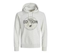 JJ rebel Hood Jreblasse Sweat à Capuche, Blanc-Gris, XL Homme