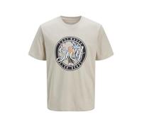 JJ REBEL Jrebbastian Flower Shape T-Shirt à col Rond, Beige Clair, M