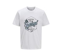 JJ REBEL Jrebbastian Flower Shape T-Shirt à col Rond pour Homme, Blanc., L