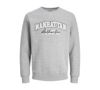 JJ REBEL JREBNEWYORK Sweat à col Rond SN, Gris Clair chiné, XS