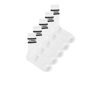 JJ rebel Jrebrebel Lot de 5 paires de chaussettes de tennis avec logo pour homme, Blanc., taille unique