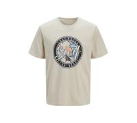 JJ Rebel T-Shirt 'JREBBASTIAN' écru / bleu clair / noir / blanc, Taille XS