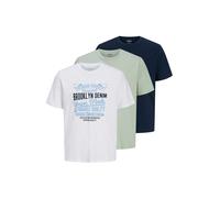 JJ Rebel T-Shirt 'JREBPAXTON' bleu clair / bleu foncé / menthe / blanc, Taille L