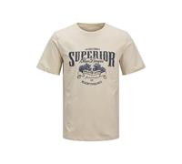 JJ REBEL Tee Jrebgarbo T-Shirt SS Crew Neck, Beige Clair, L Hommes
