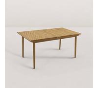 JJ. Table de Jardin Extensible en Bois 160-210 cm Jules - 6/8 pers. Plateau de 160 x 90 cm à 210 x 90 cm Idéal pour 6 à 8 Personnes Trou dans la rallonge prévu pour Un Parasol Bois Naturel