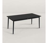 JJ. Table de Jardin Extensible en Bois 180-240 cm Jules - 8/10 pers. Plateau de 180 x 90 cm à 240 x 90 cm Idéal pour 8 à 10 Personnes Trou dans la rallonge prévu pour Un Parasol Black