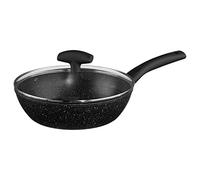 Sauteuse avec couvercle en verre - D 24 cm - Aluminium Noir