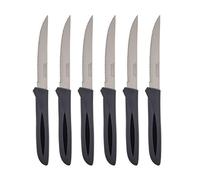 Paris Prix Couteaux à steak JJA 115188 Plastique Noir, lot de 6