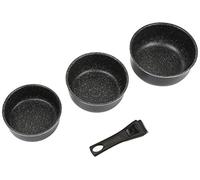 JJA 135112 CASSEROLES 16/18/20CM PIERRE + POIGNEES AMOVIBLES, Autre Black