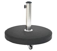Pied De Parasol Rond 4 Roues Terlando 25 Kg Béton Et Acier Inoxydable - Hespéride Multicolore