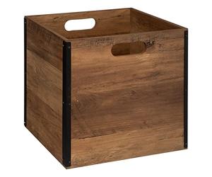 JJA Boîte Cube en Bois de Style Industriel