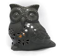 JJA Brûleur de cire en céramique de 10 cm en forme de hibou, diffuseur d'huiles essentielles et de cire fondue, parfait pour l'intérieur pour parfumer la sorcellerie, diffuseur de parfum décoratif