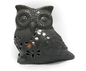 JJA Brûleur de cire en céramique de 10 cm en forme de hibou, diffuseur d'huiles essentielles et de cire fondue, parfait pour l'intérieur pour parfumer la sorcellerie, diffuseur de parfum décoratif