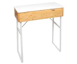 JJA Coiffeuse en Bambou Blanche Levia Five