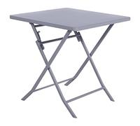 JJA Hespéride - Table de Jardin Pliante Carrée Greensboro Gris Quartz - 2 Places - Acier Traité Epoxy Traitement Antirouille Renforcé