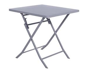 JJA Hespéride - Table de Jardin Pliante Carrée Greensboro Gris Quartz - 2 Places - Acier Traité Epoxy Traitement Antirouille Renforcé