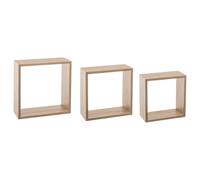 5five Set de 3 grandes étagères murales cubes en chêne naturel