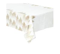 Jja Nappe Blanche et Or floquées sapins 140 x 240 cm