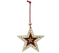 JJA Or Suspension Étoile Dorée 10 cm - Ornement de Noël en Métal pour Sapin