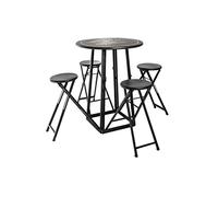 Ensemble table haute et 4 tabourets ext Atmosphera - Noir Noir G