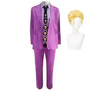 JJBA Kira Yoshikage Costume de cosplay avec perruque Anime Kira Yoshikage Costume d'Halloween Killer Queen Comic Con Tenue de carnaval Fête Costume
